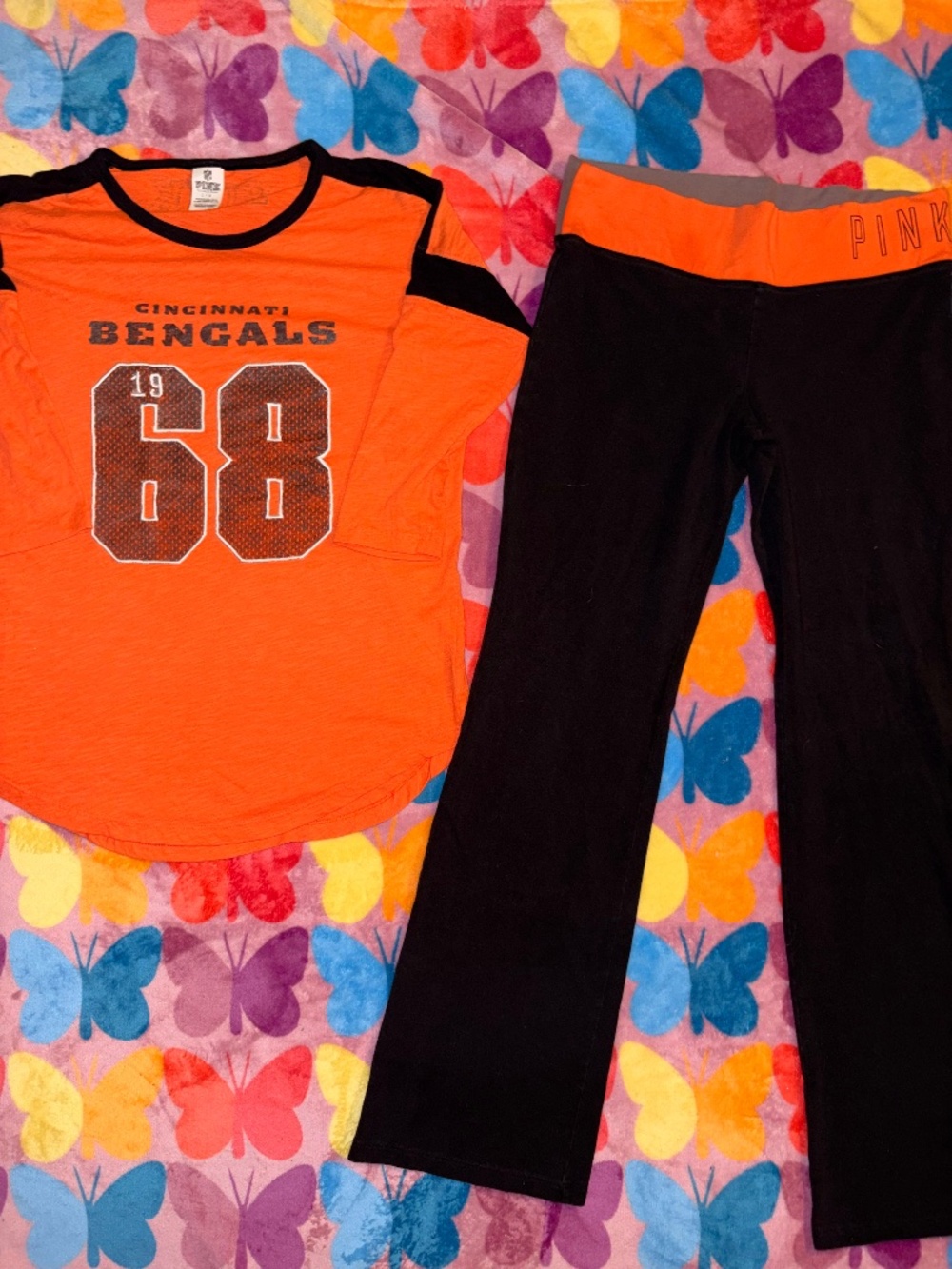 Vintage PINK NFL Cincinnati Bengals Top & Leggings Set